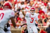 Quarterback Clayton Tune #3 of the Houston Cougars passes the ball during the game against the Texas Tech Red Raiders